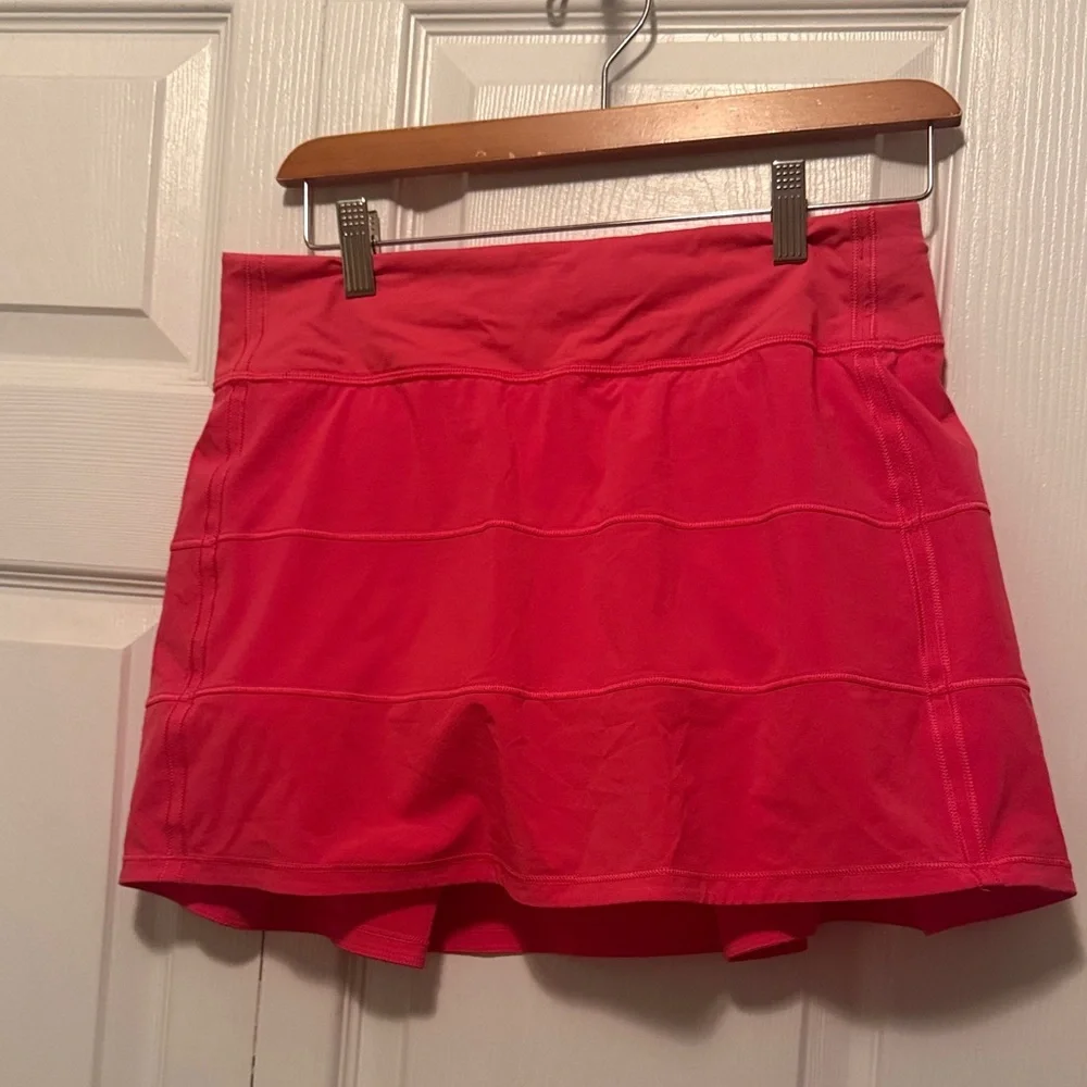 Lululemon Athletica Side Pleat Bright Coral Hot Pink Tennis Skirt - Picture 1 of 7